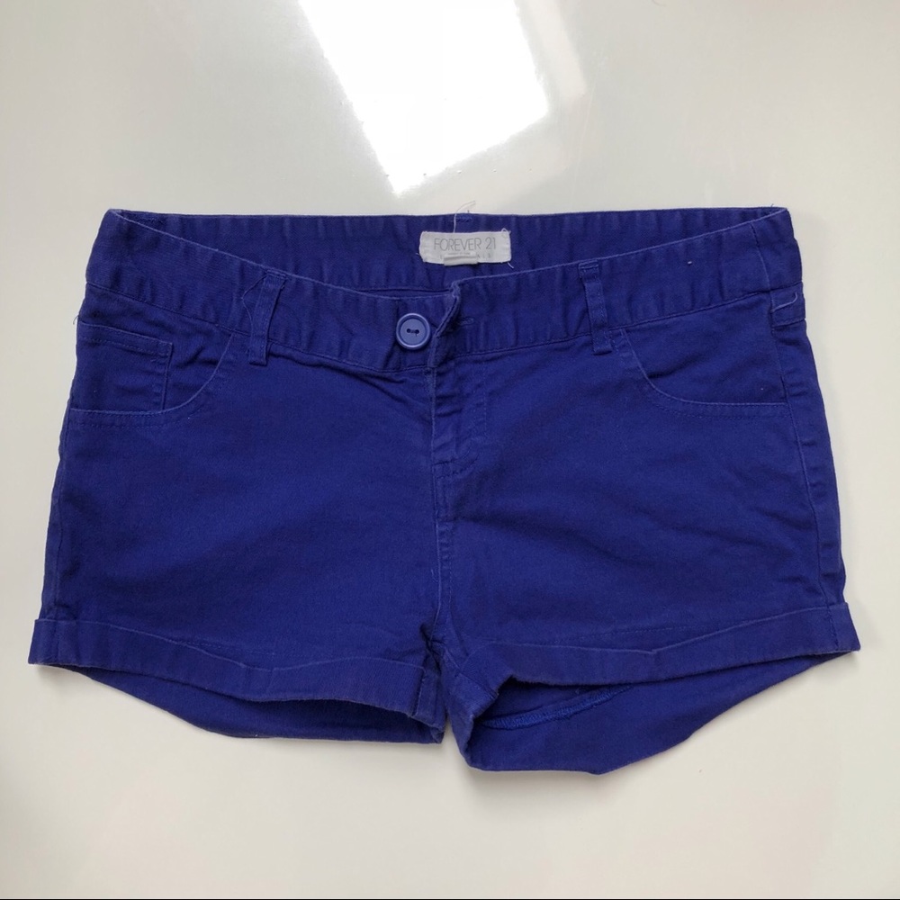 F21 blue cotton shorts
